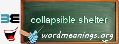 WordMeaning blackboard for collapsible shelter